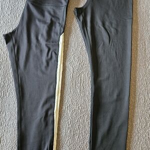 ZYIA Black Leggings with Cream Accent